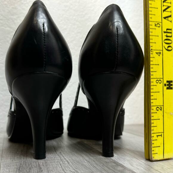 Vintage Y2k Peep Toe Bow Coquette Leather Heels Etienne Aigner Womens Size 10 - Picture 6 of 8